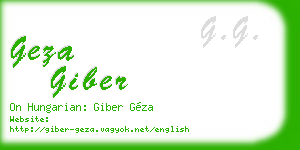 geza giber business card